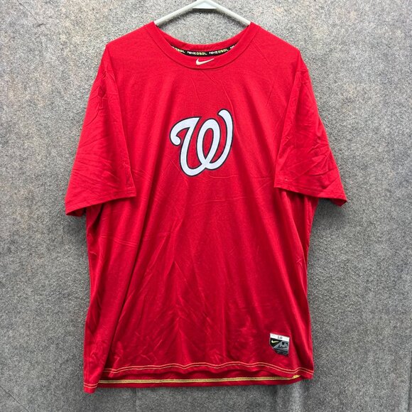 Washington Nationals Shirt Men XL Red Nike Dri-FIT Authentic Collection Baseball - Picture 1 of 11